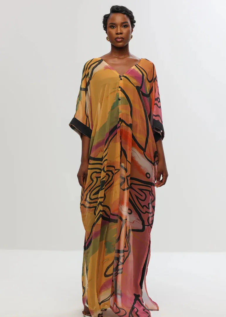 Aluka Kimono Maziwa Kaftan