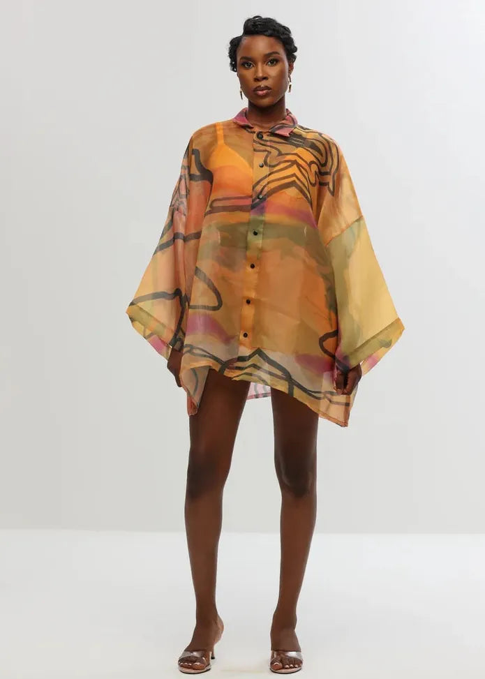 Aluka Shirts & Blouses Multicolor / One size Asika Oversized Print Shirt