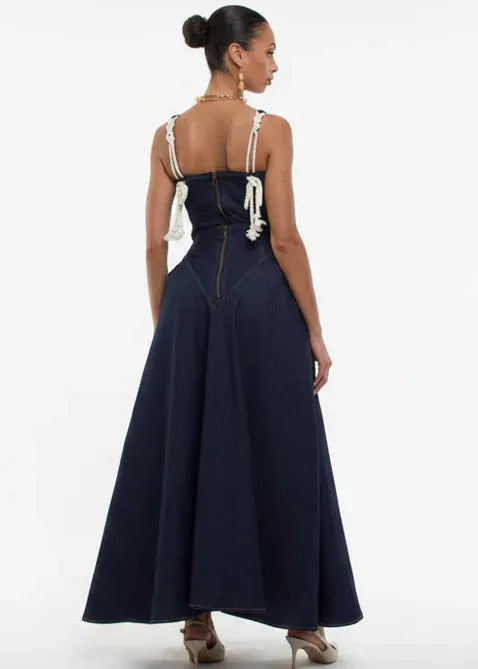 Aluka Skirts Dusk- Navy Denim Full Skirt