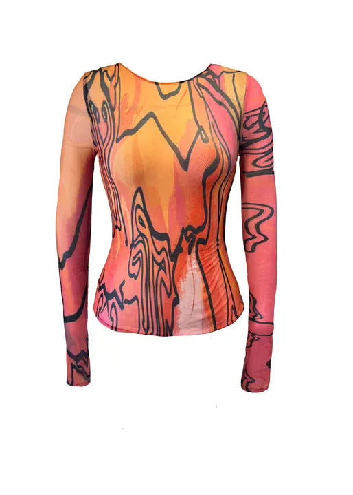 Aluka Tops Ifa Mesh Top
