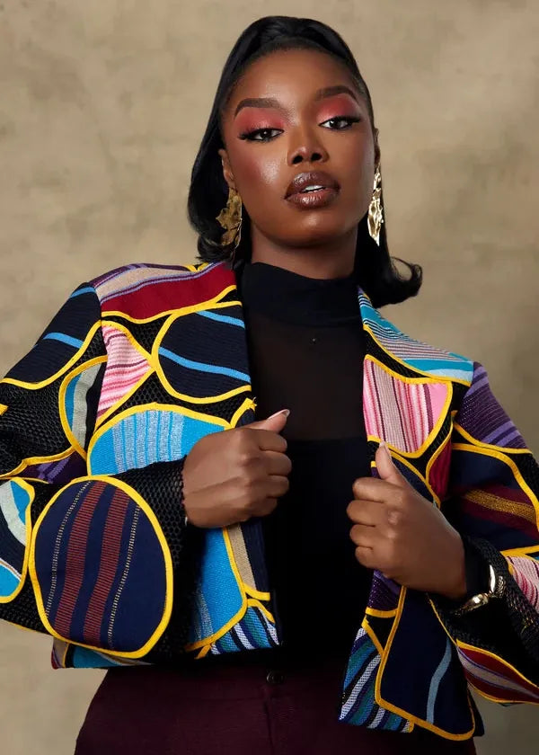 Andrew Tabitha Jacket Pink Crop Patchwork Jacket
