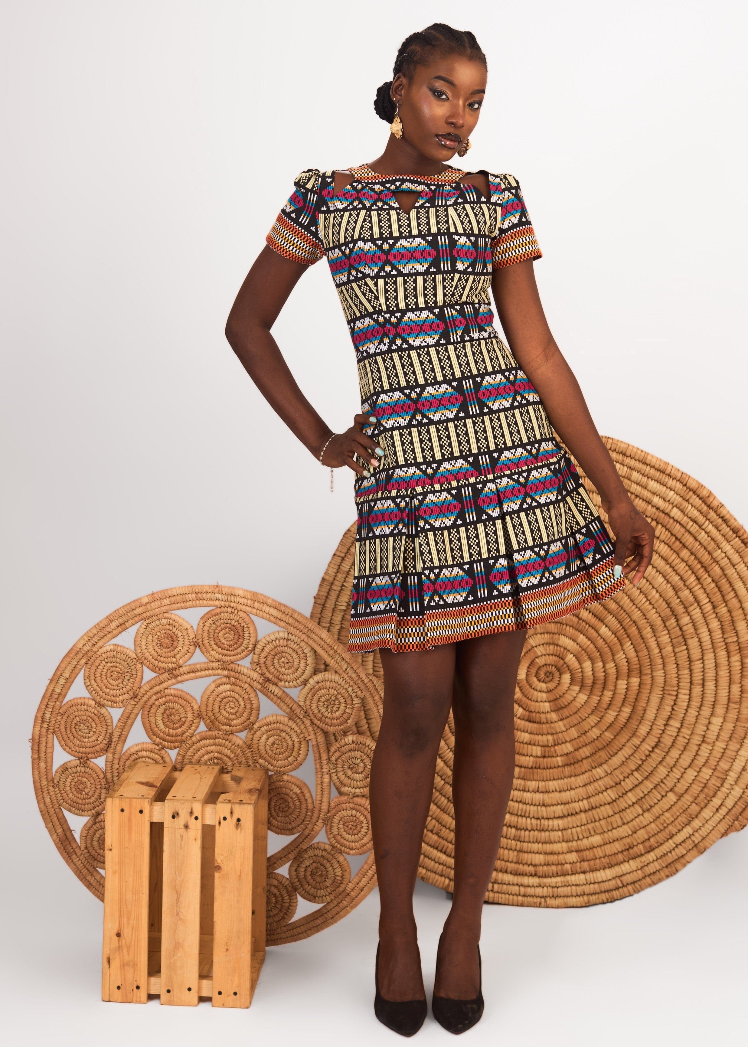 The Banke Dress - Multicolor - Akwete - African Fashion by Austine Mali