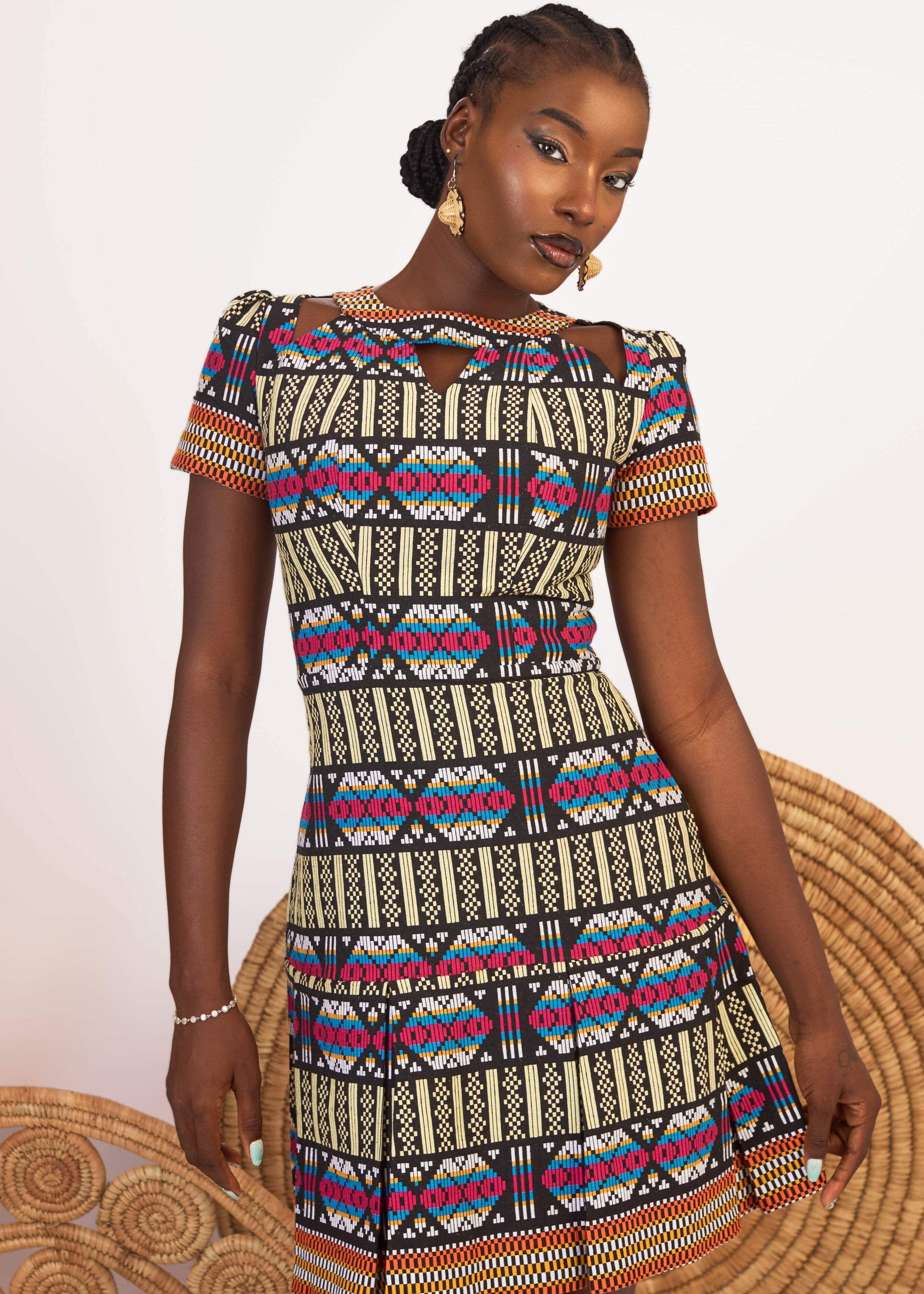 The Banke Dress - Multicolor - Akwete - African Fashion by Austine Mali