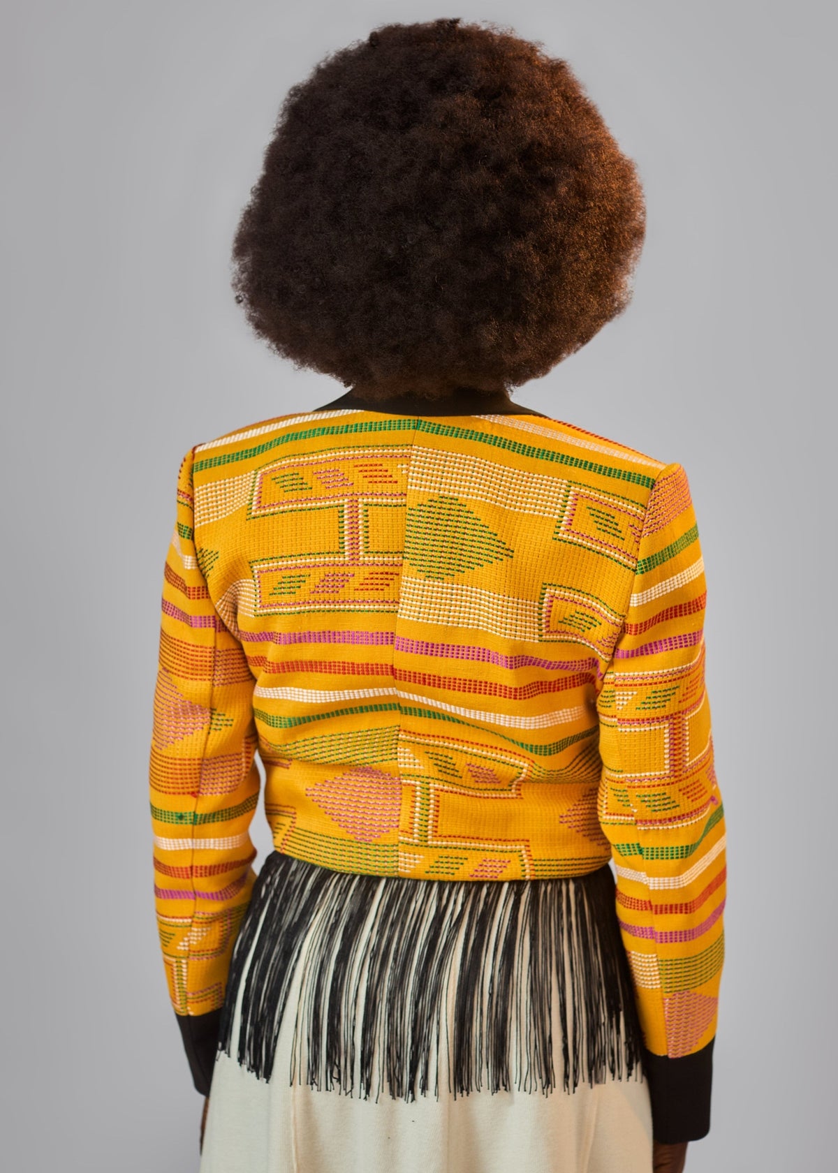 The Kosi Fringe Suit - Blue, Burgundry, White - Akwete - Suits - African Fashion by Austine Mali