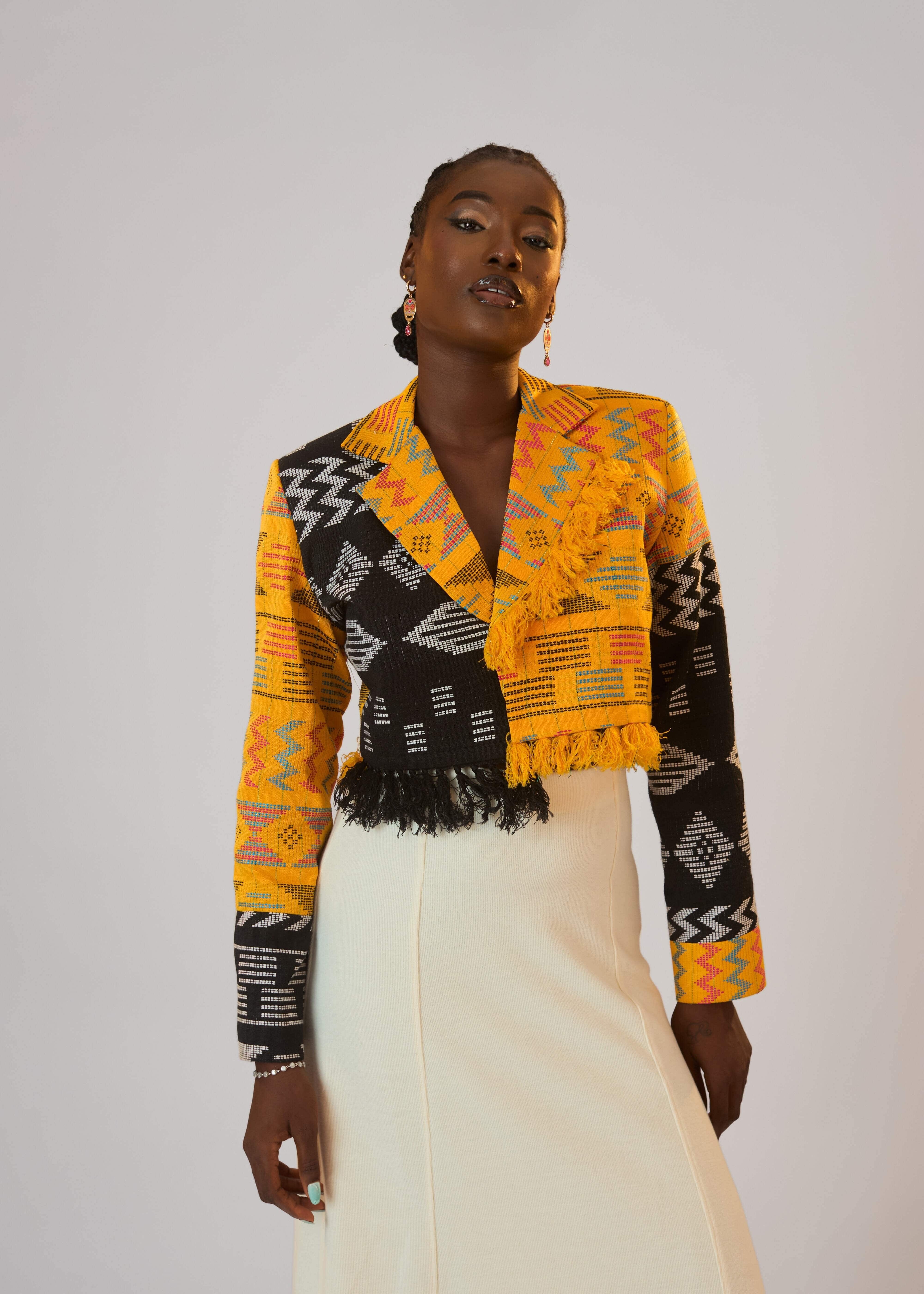 The Layla Crop Suit - Multicolor - Akwete - Suits - African Fashion by Austine Mali