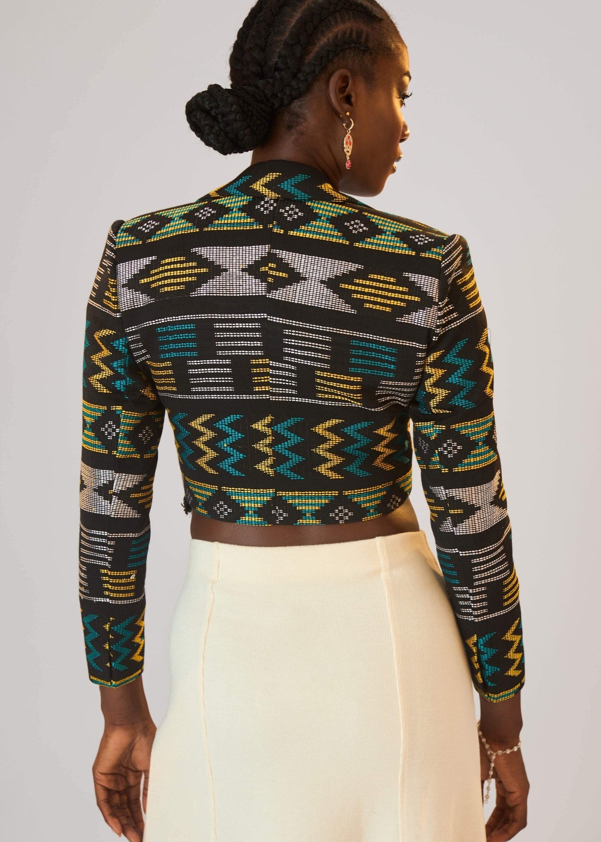 The Zini Crop Suit - Blue, Burgundry, White - Akwete - Suits - African Fashion by Austine Mali
