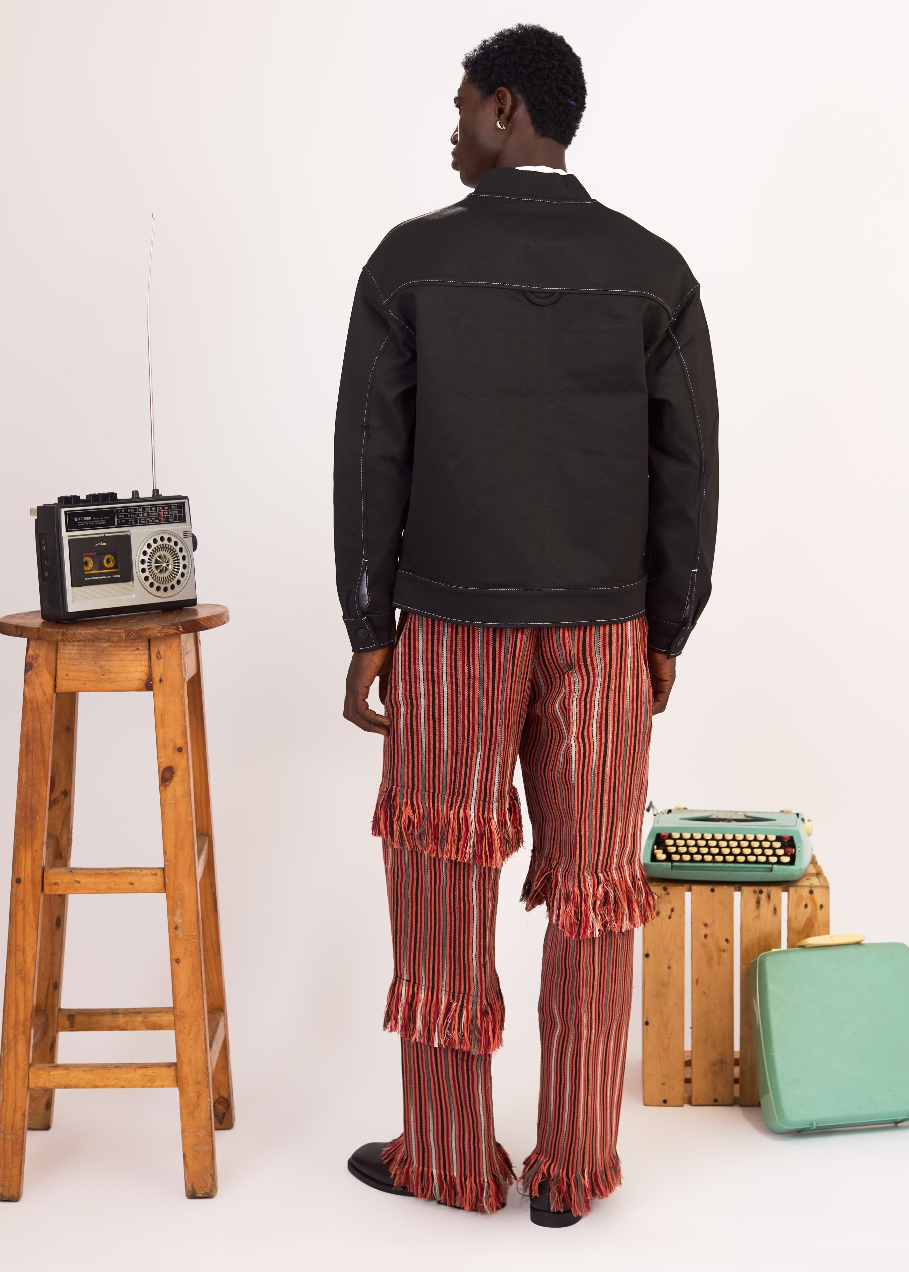The Ali Unisex Trouser - Burgundry, White, Green - Aso Oke - Pants - African Fashion by Austine Mali