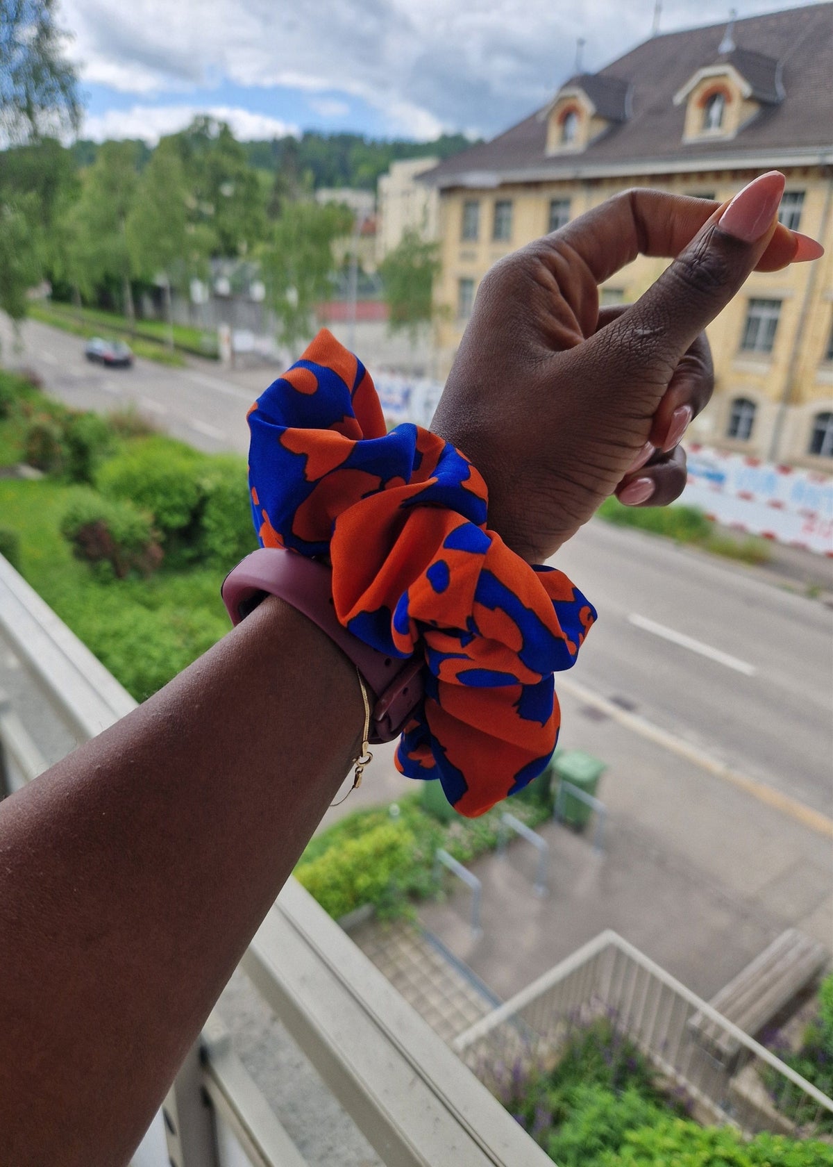 Summer Floral Fluffy Scrunchie - Silk - African Fashion by AWÉK
