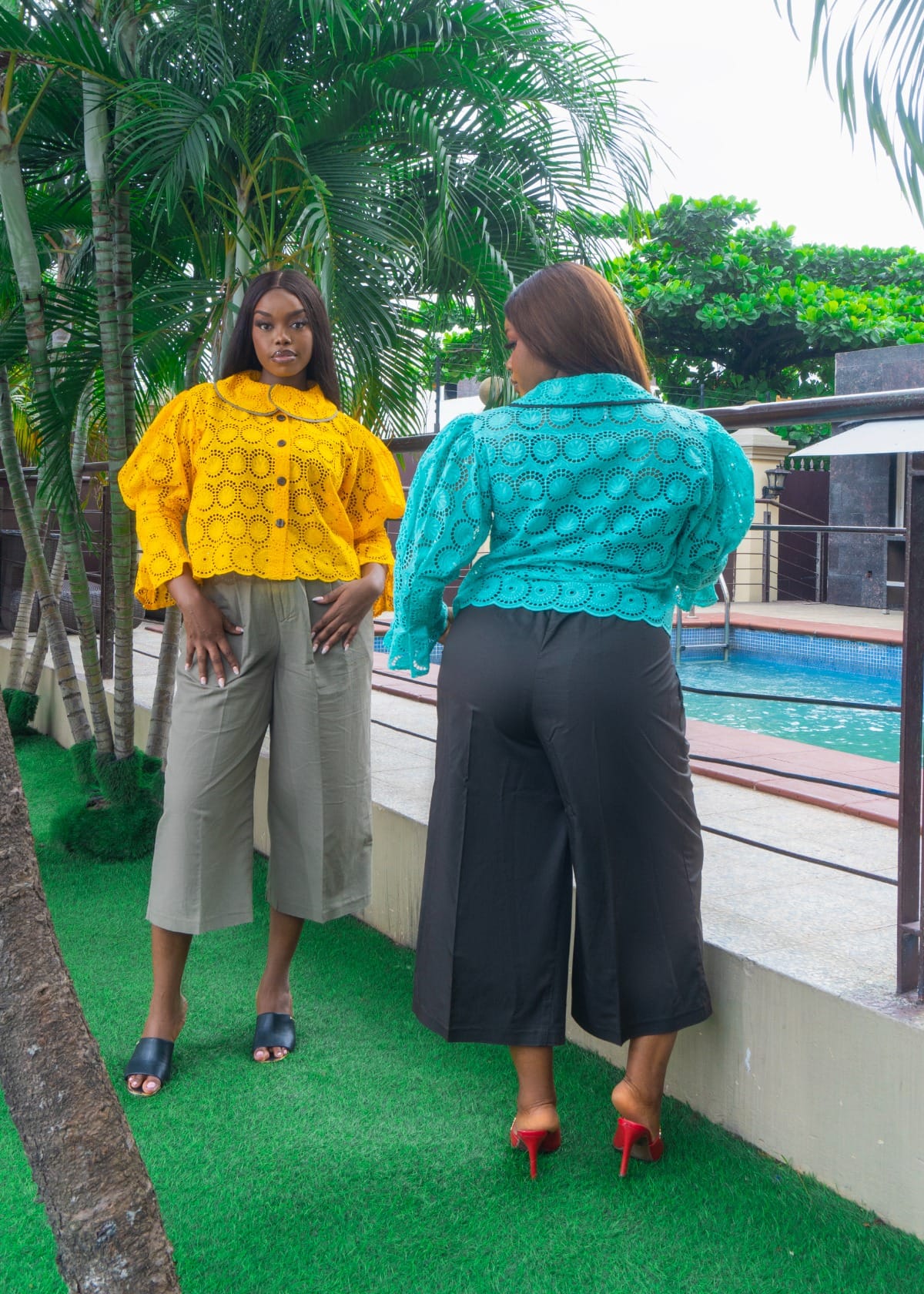 AyoJayne Lagos Co-ord Sets & Matching Sets Lace Culottes set