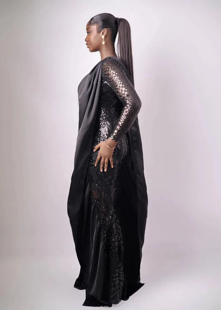 Bibire Dress Obimo Sequin Black Maxi Dress