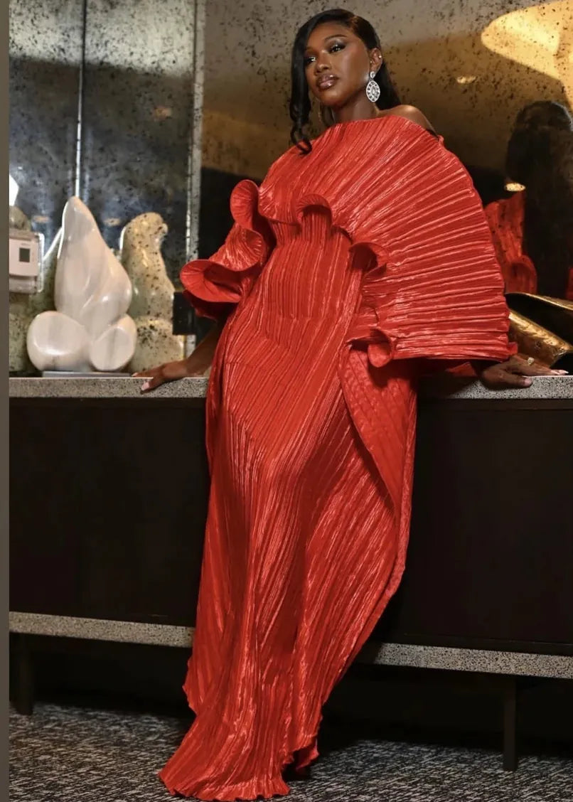 Bibire Dresses Rodo Maxi Pleated Boubou Dress