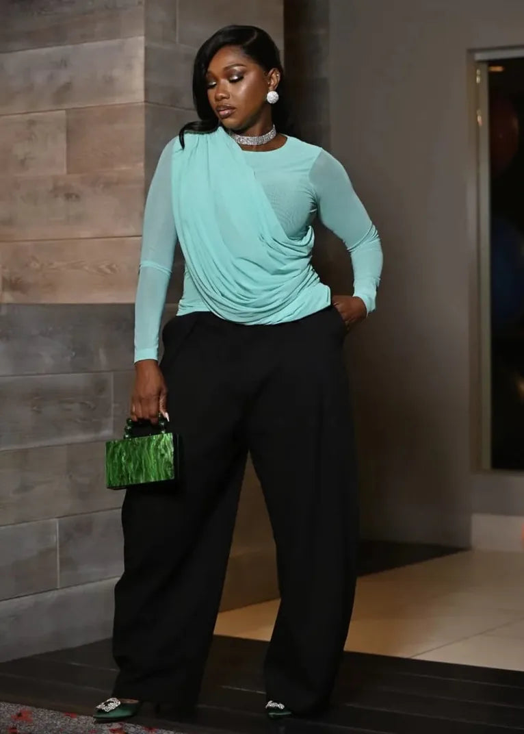 Bibire Tops Ruffled Mesh Top