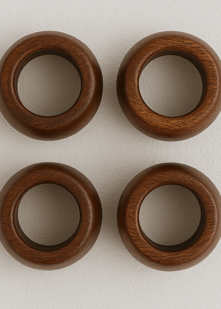 Diadota Home Accessories Brown DUARA NAPKIN RINGS SET (4)