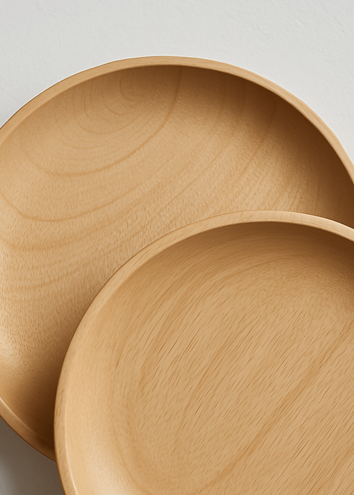Diadota Home Accessories Brown Sanaa Wooden Plates 14'