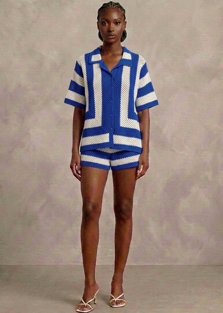 Dzini Co-Ord Set Blue / S Uja Shirt