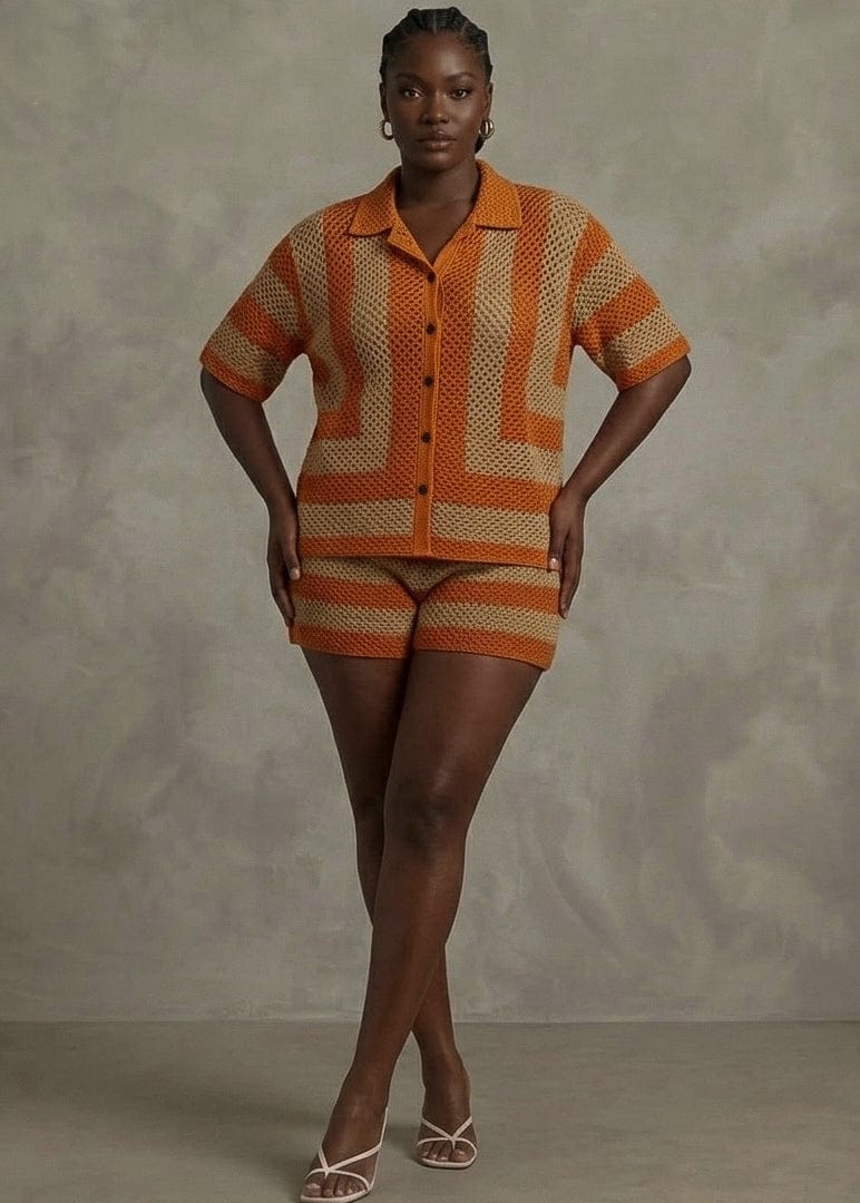Dzini Co-Ord Set burnt orange / S Uja Shirt