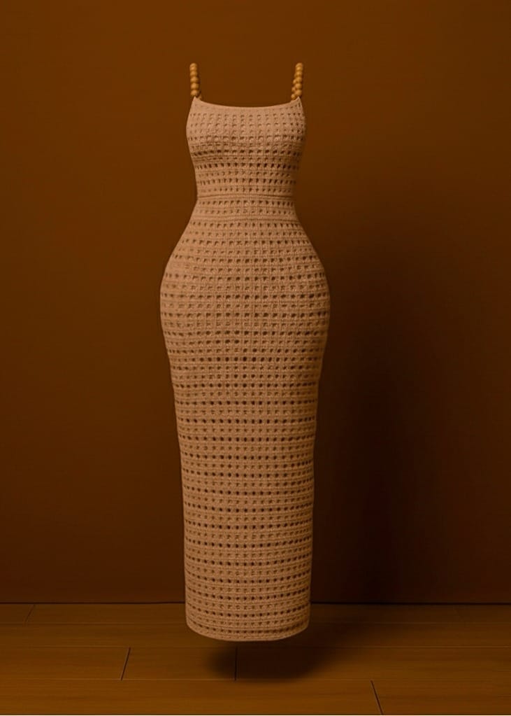 Dzini Dresses Ohau  Crochet Maxi Dress with Slit