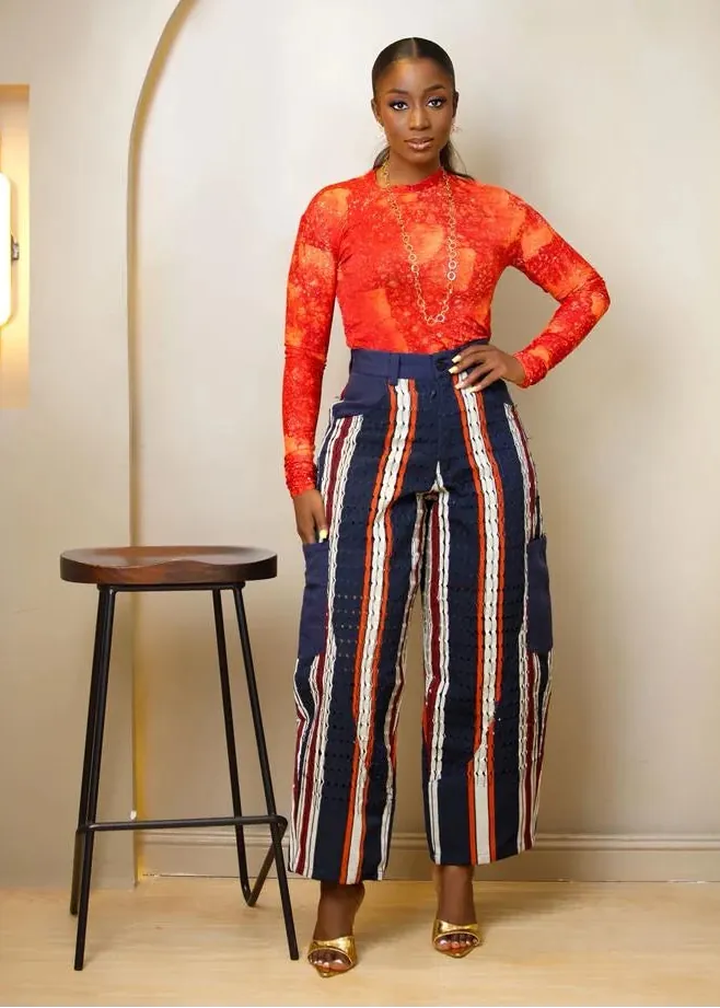 Ebonimode Pants Dark Blue / 8 Lade Asooke Barrel Pant