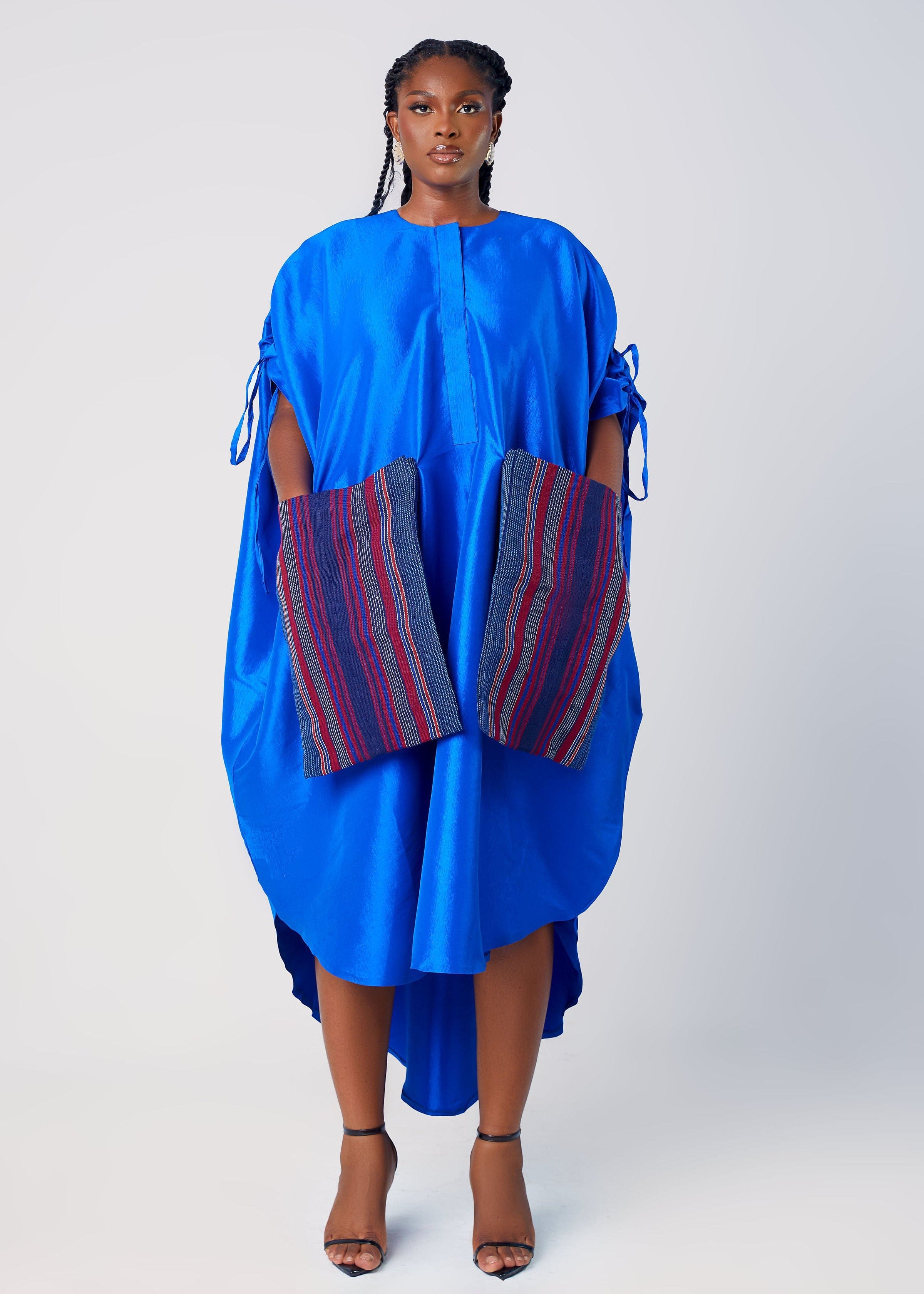 Ehi Woman Bubu Blue / One size Ehi Bubu with Oversized Aso Oke Pockets