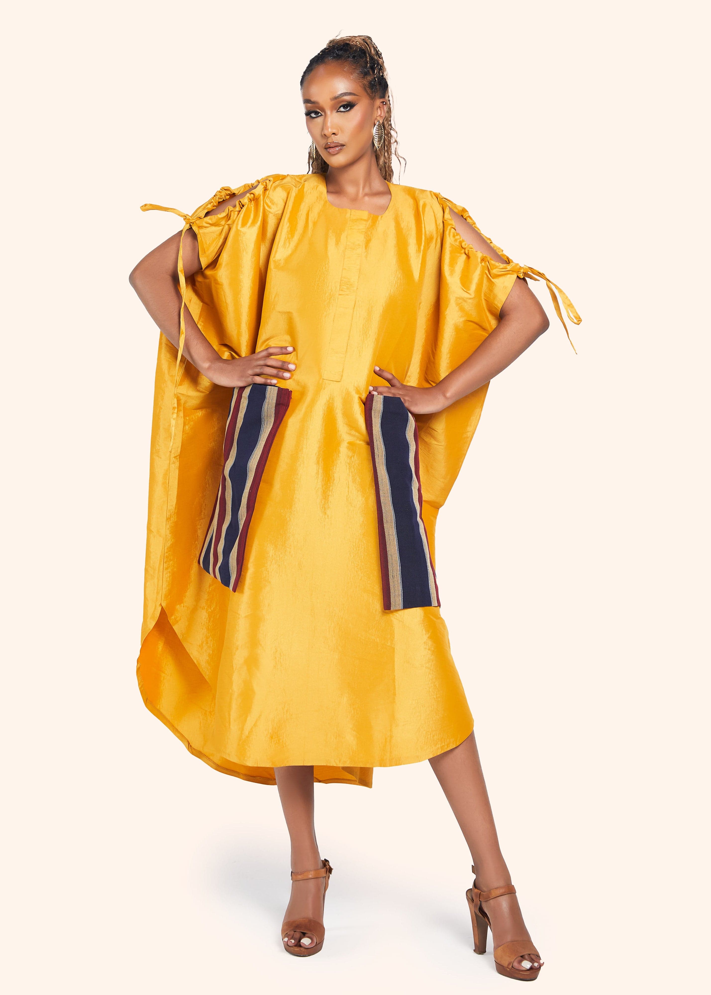Ehi Woman Bubu Gold / One size Ehi Bubu with Oversized Aso Oke Pockets