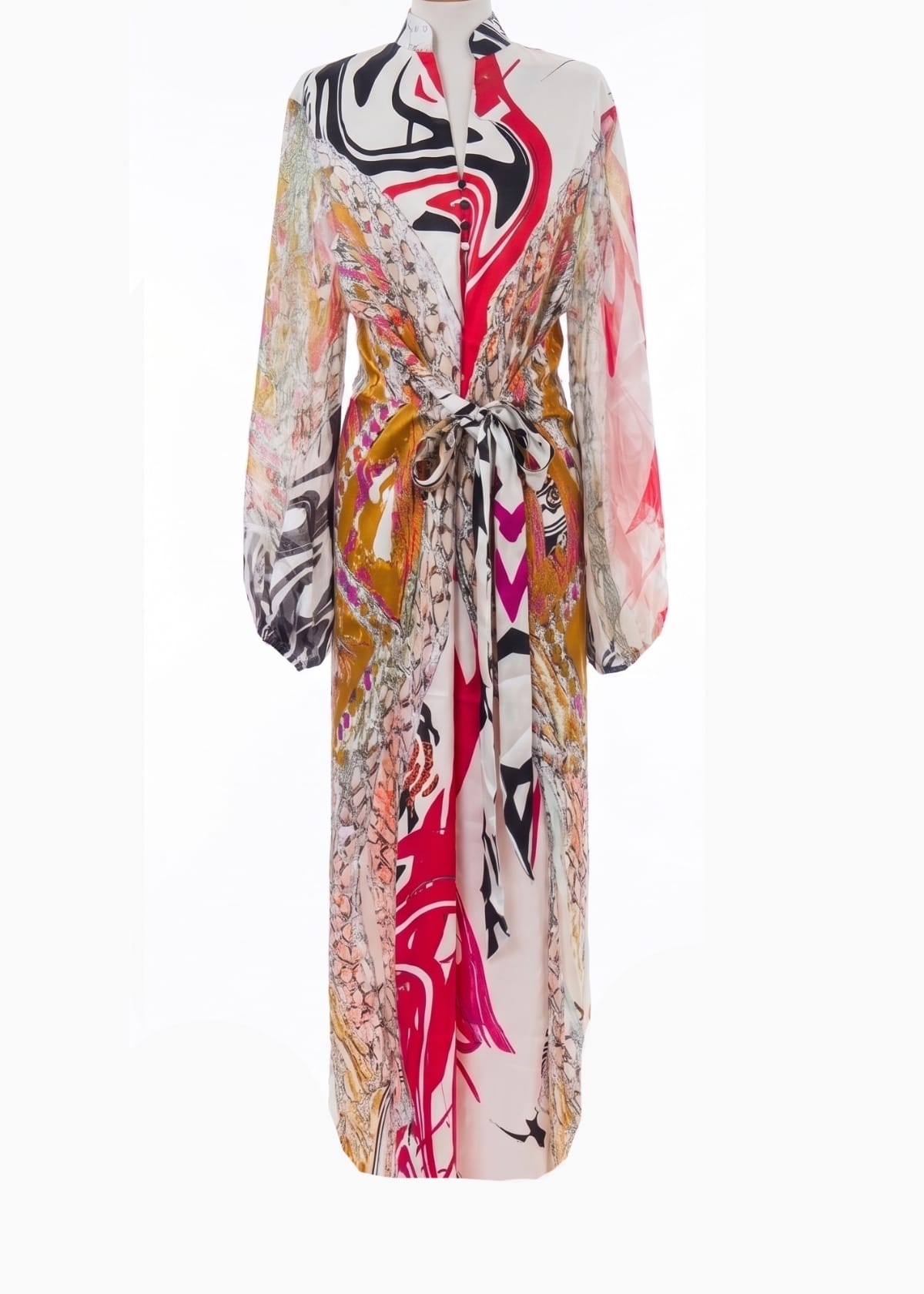Eki Silk Dresses 100% Mulberry Silk Wrap Tie Midi Dress: Resort Wear