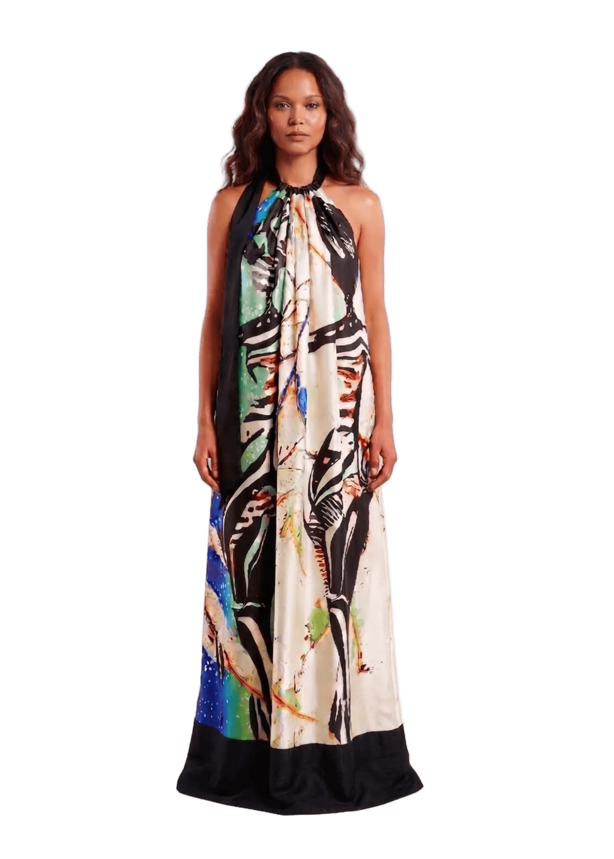 Eki Silk Dresses One size / Green Maxi Emerald Floor length: 100% Mulberry Silk African Print Dress