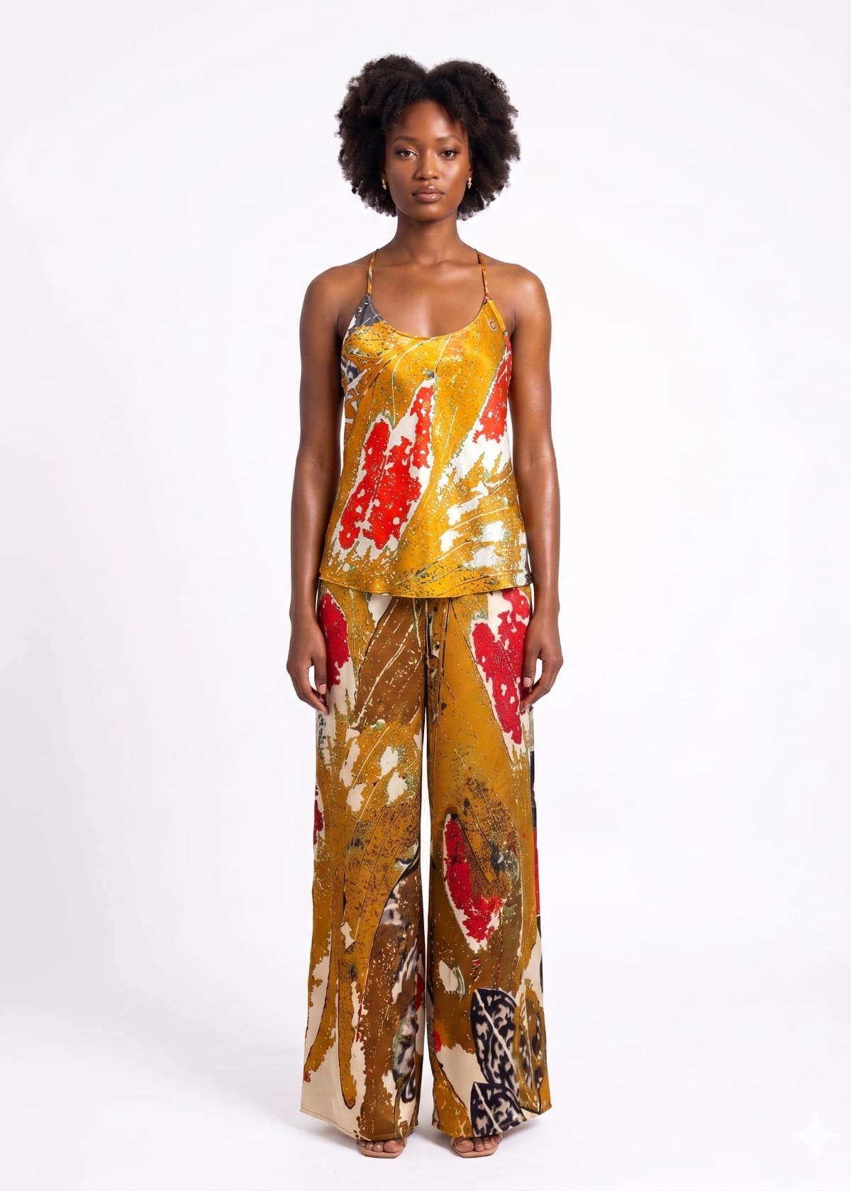 Eki Silk Shirts & Blouses Camisole blouse and Palazzo trousers: 100% Mulberry Silk, Heritage Print Resort Wear
