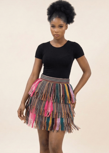 Shaka Skirt - Dyed Adire - Skirts - African Fashion by Emem Okwoche
