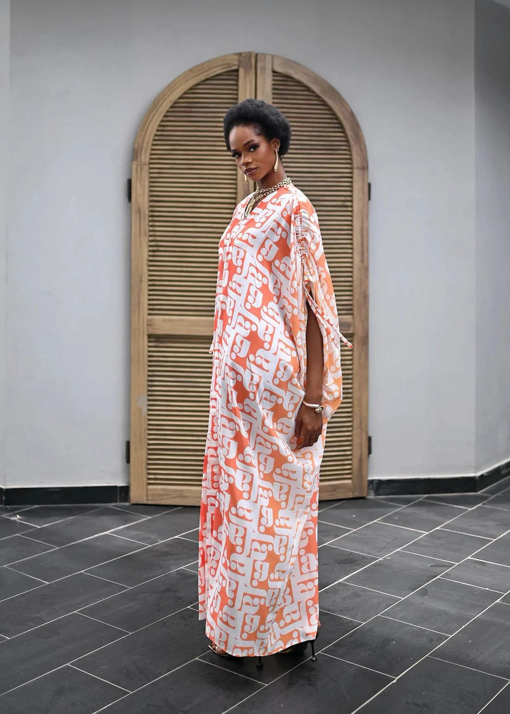 Flaunt Archive Bubu Orange Print / One size Mila Gradient Coral Kaftan