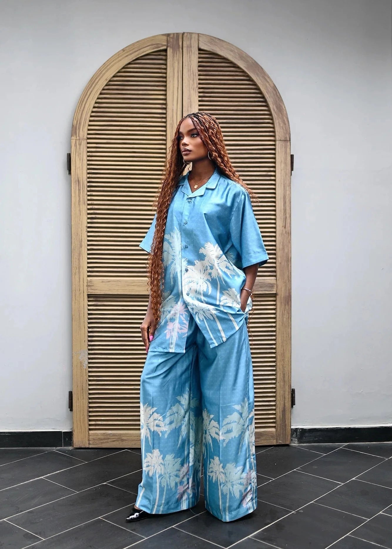 Flaunt Archive Co-Ord Set The Azure Palm Set