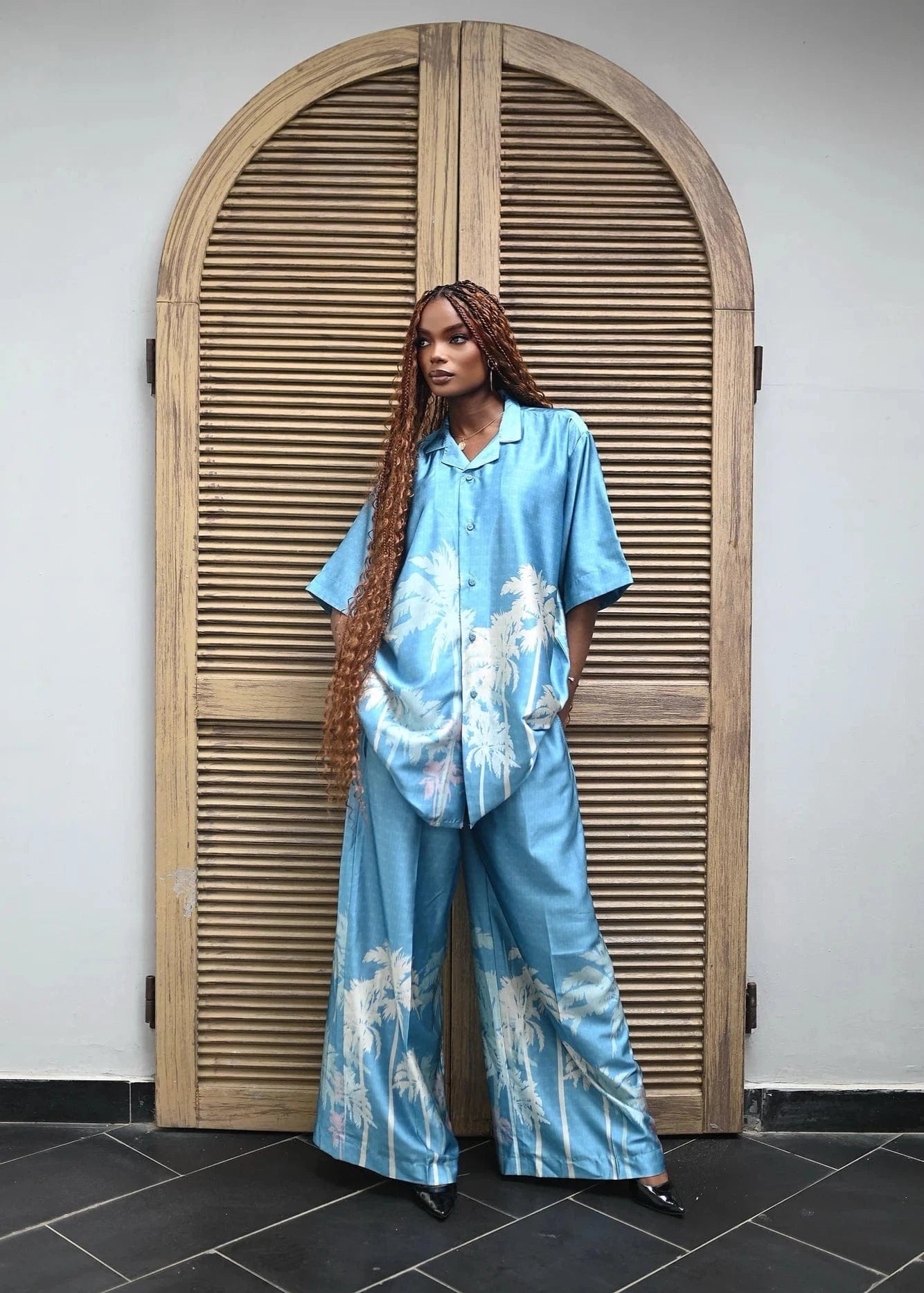 Flaunt Archive Co-Ord Set The Azure Palm Set