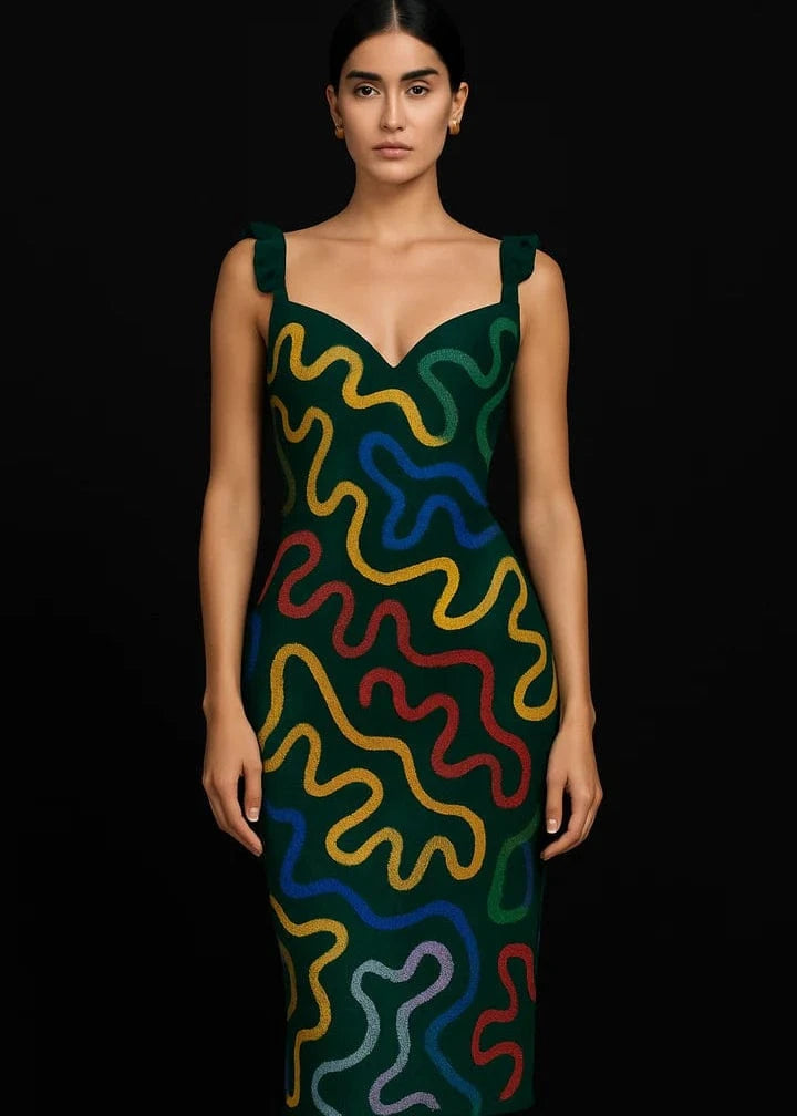Gloria & Co Dress Green / 8 The Aya Contour Midi Dress