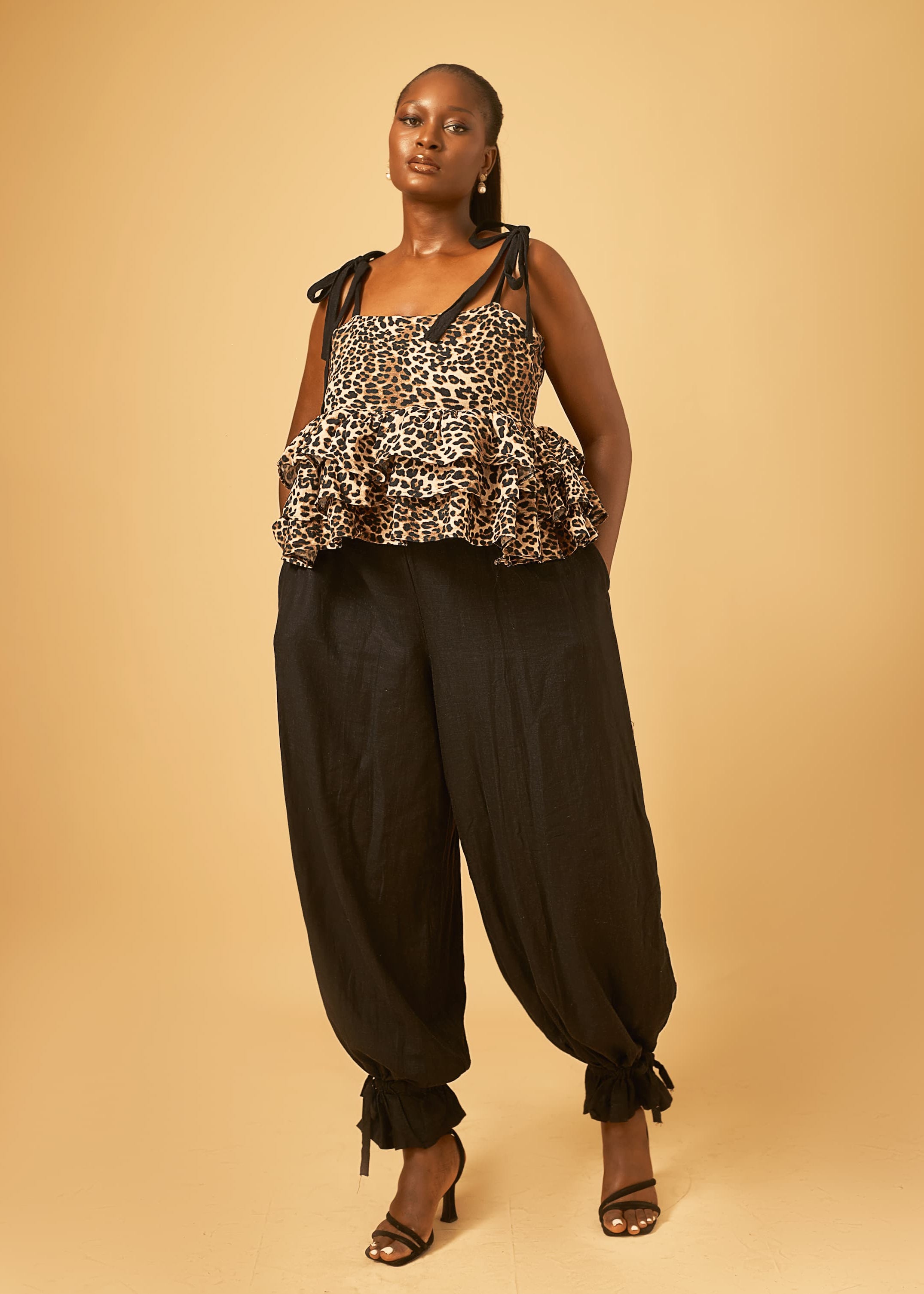 Muna Top - Brown - Linen - Tops - African Fashion by Gloria & Co