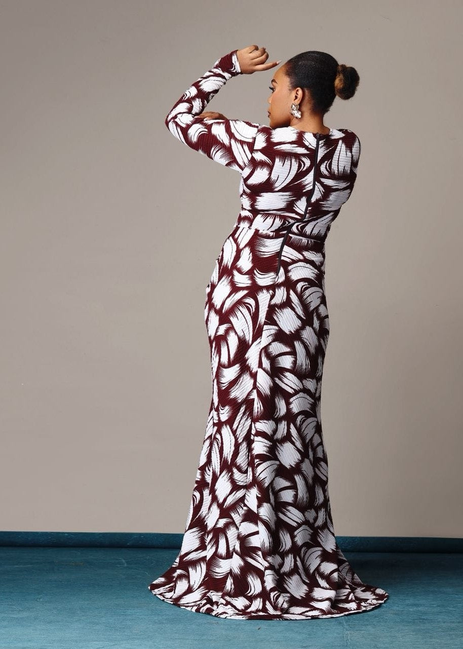 Kayla Maxi Dress - Brown - African Fashion by Gozi Fego