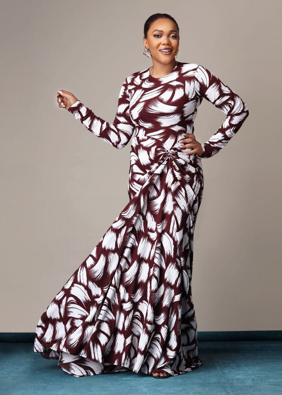 Kayla Maxi Dress - Brown - African Fashion by Gozi Fego