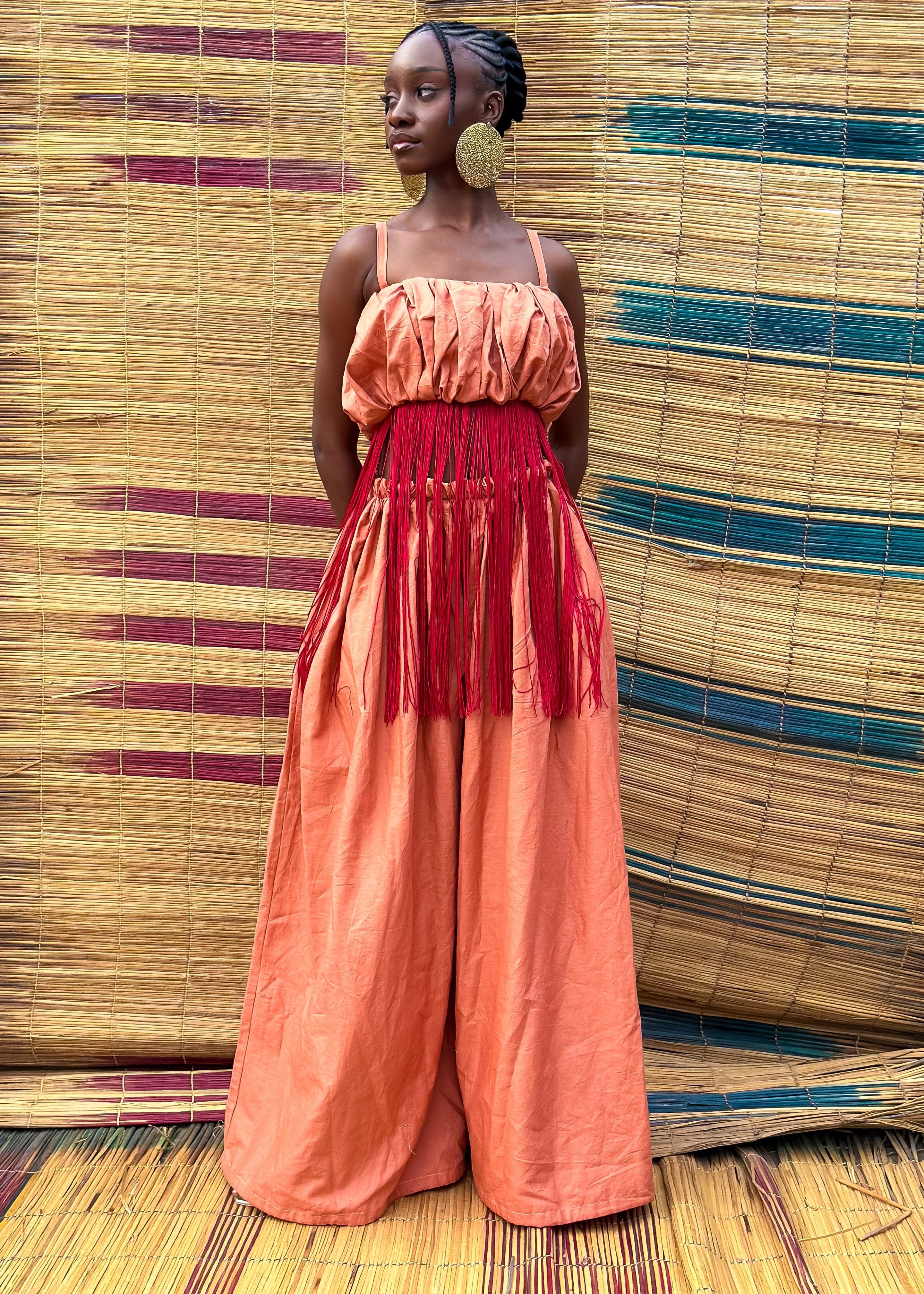 IQUO Co-Ord Set Nija Fringed Top and Pants Set