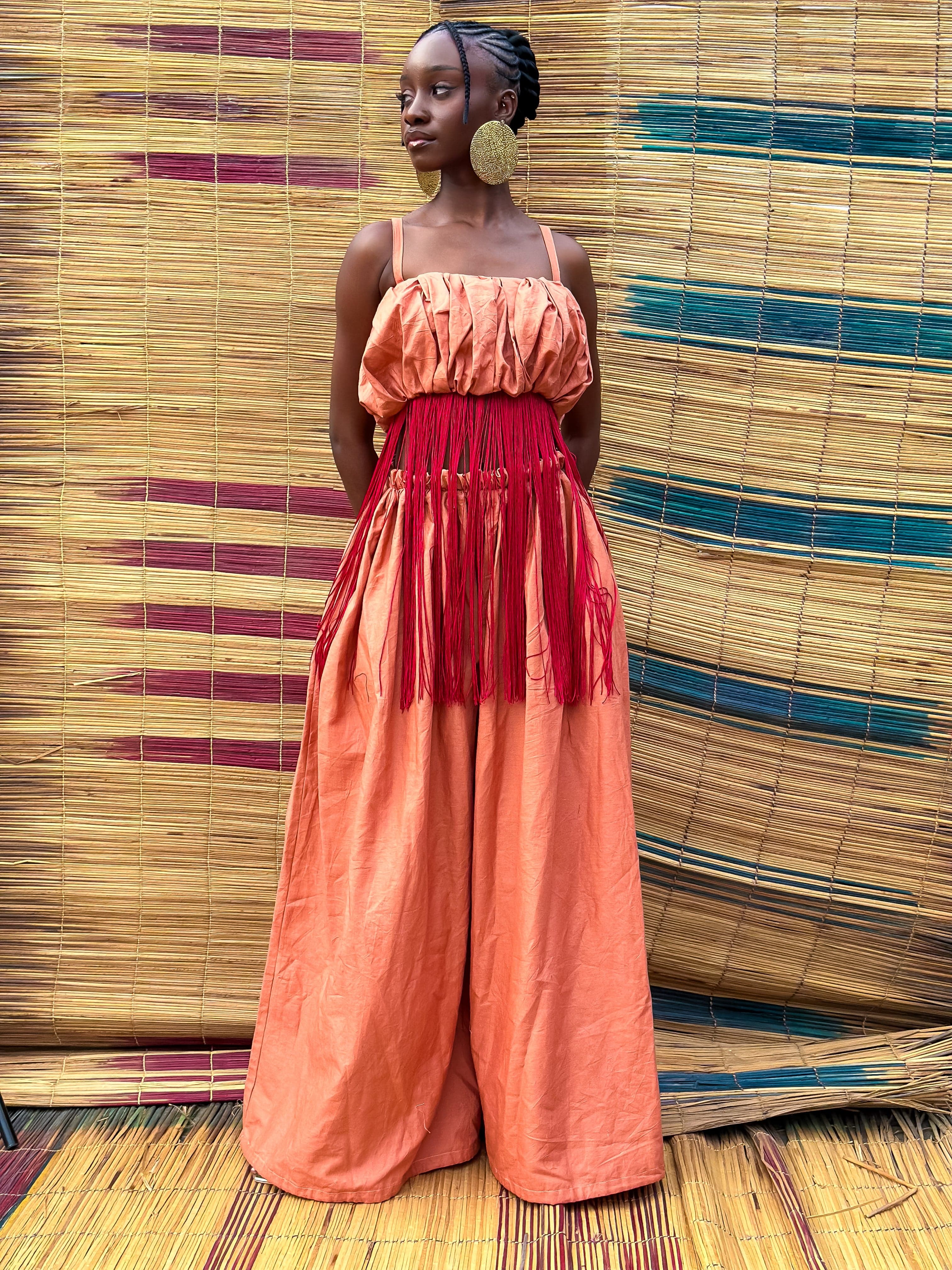 IQUO Co-Ord Set Nija Fringed Top and Pants Set