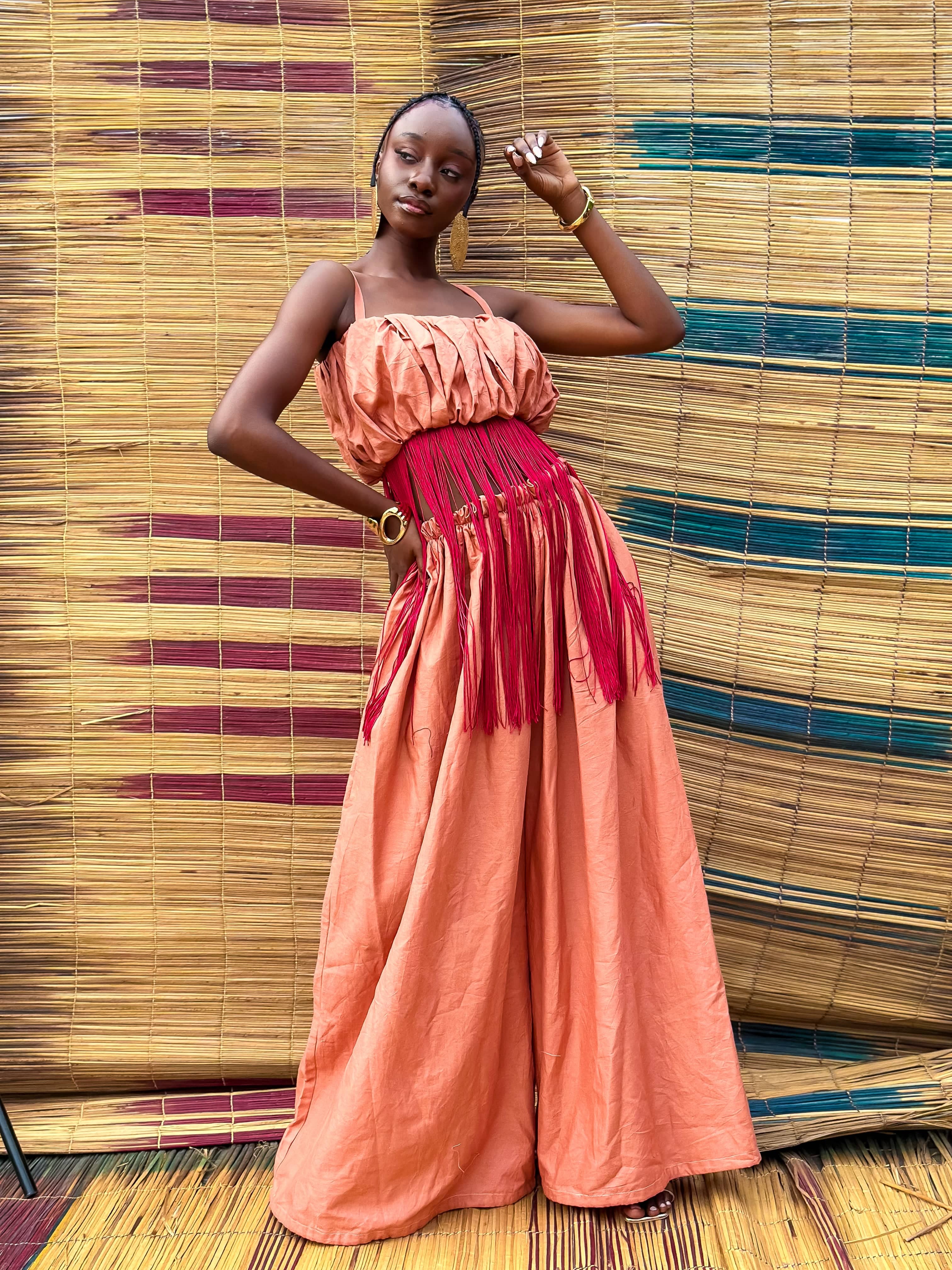 IQUO Co-Ord Set Nija Fringed Top and Pants Set