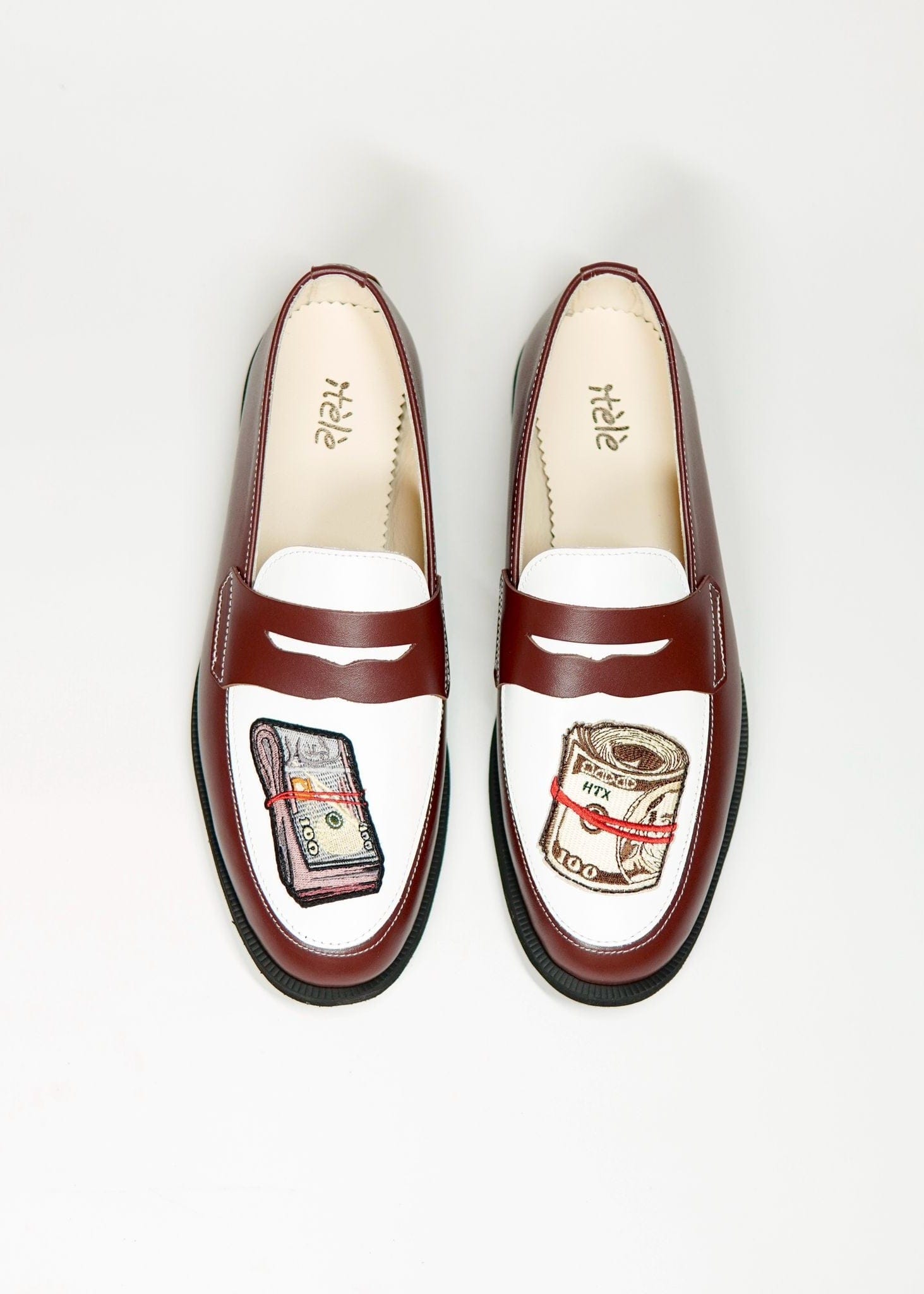 Itele Footwear Brown Bills Auburn + White Penny Loafer