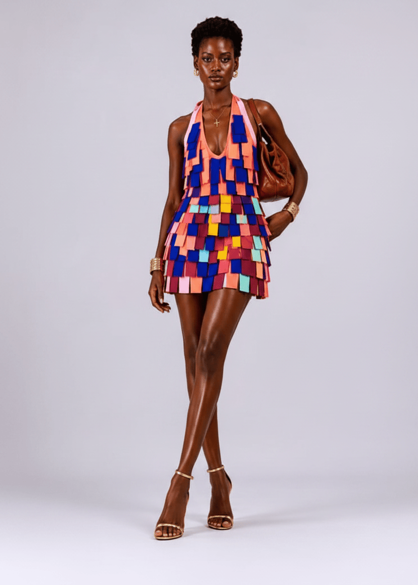 Iwari Dresses Strips Mini Dress