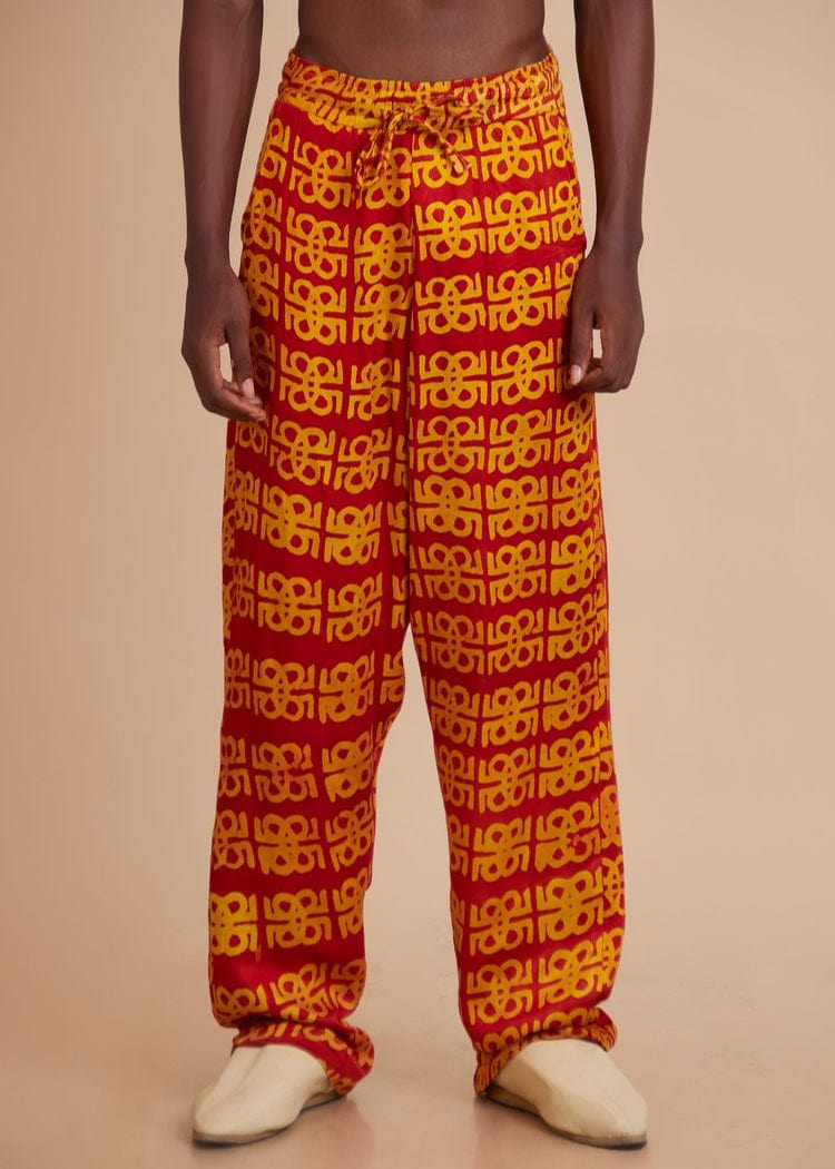 Jermaine Bleu Pants JB Monogram Batik Print Pant