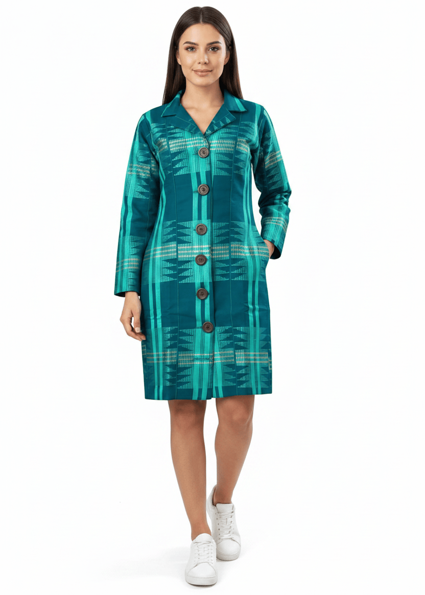 Joyin Afrochic Dresses Green / 6 Aso Oke Blazer Dress