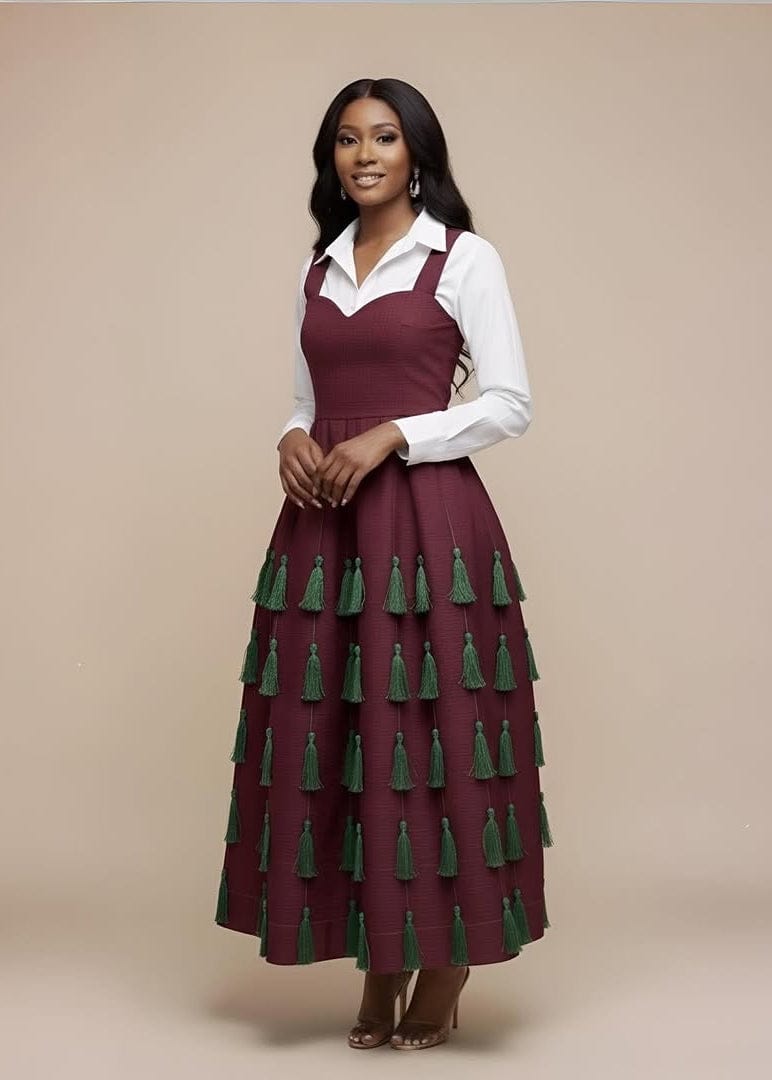 KÀAYA Dresses Dora Aso Oke Tassel Dress