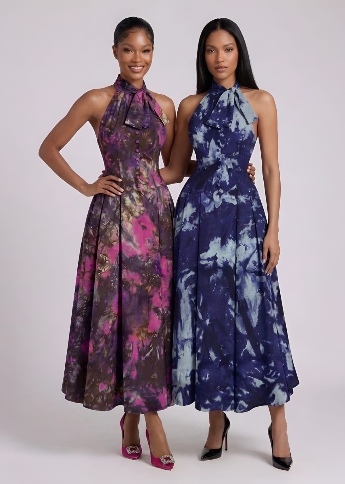 KÀAYA Dresses Lavender Purple Nira hand dyed polish cotton dress
