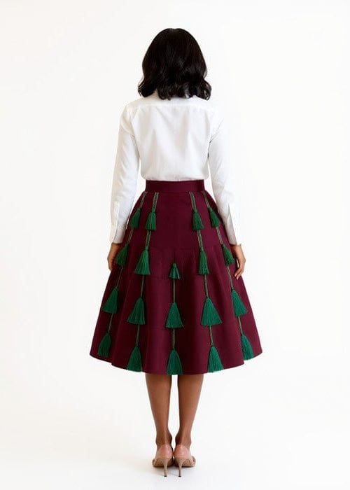 KÀAYA Skirts Dora Aso Oke Tassel Midi Skirt