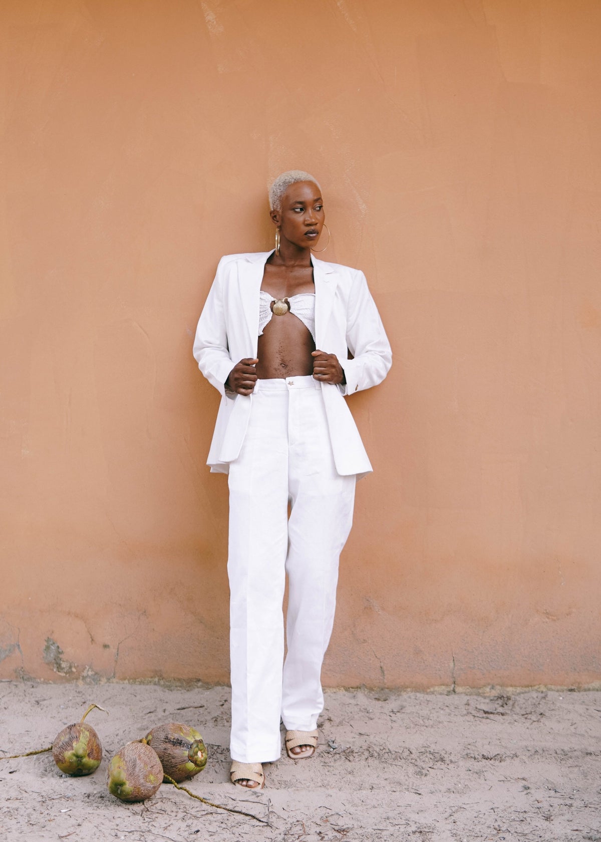 San Andreas Suit Jacket - White - Linen - Suits - African Fashion by Kente Gentlemen