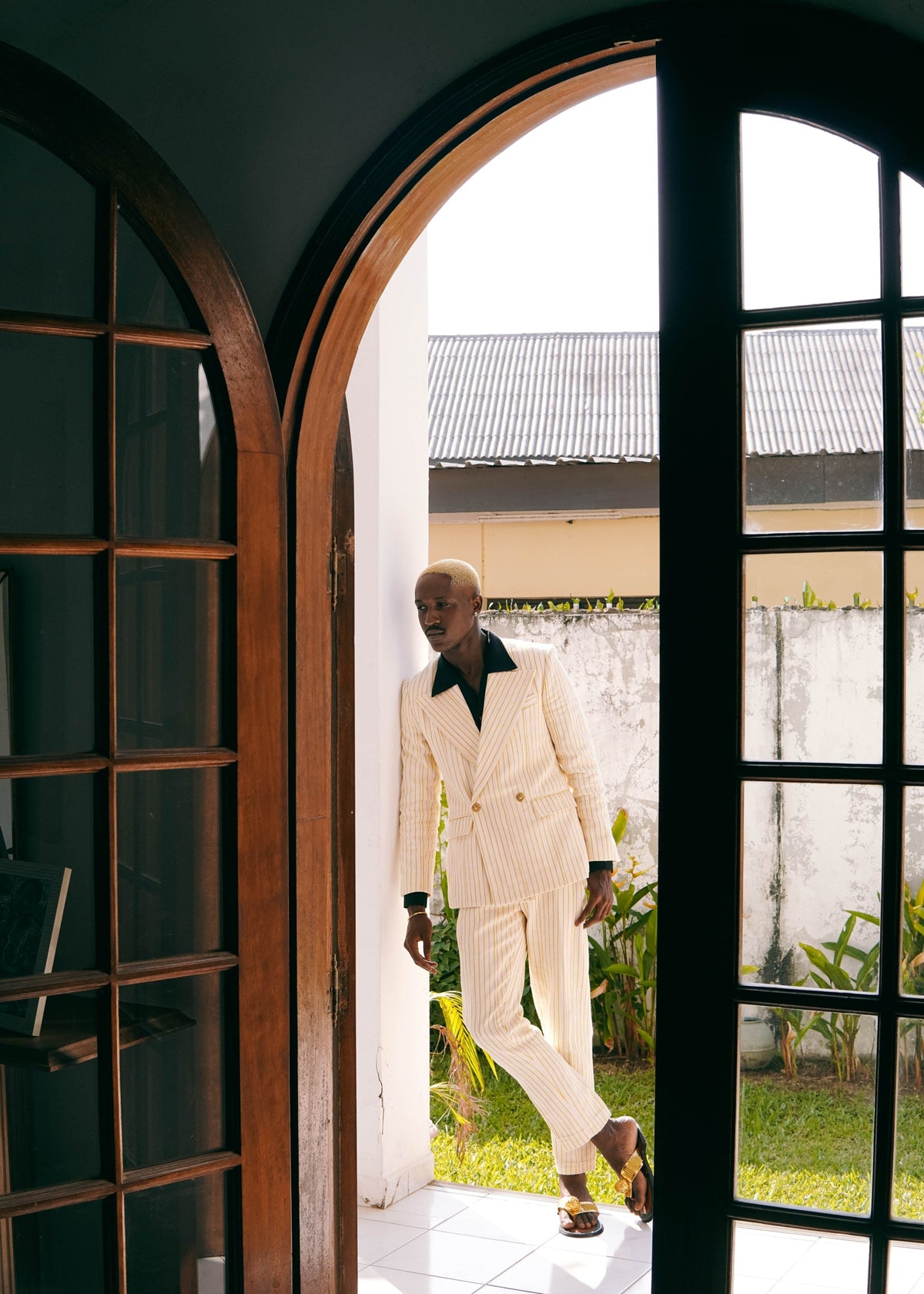 Sika Suit Jacket - White - Cotton - Suits - African Fashion by Kente Gentlemen