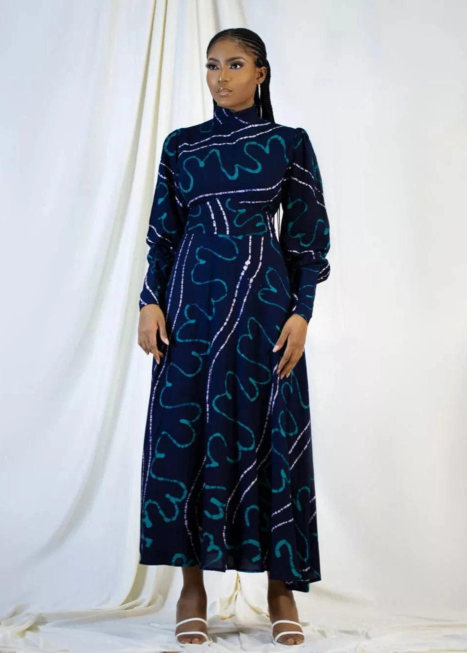 Kwelaku Dress Chari Custom Batik Flared Midi Dress