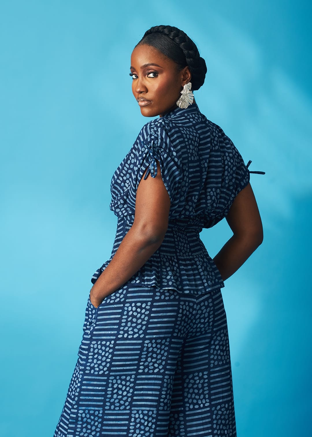 Kwelaku Shirts & Blouses Jelly Indigo Smocked Blouse