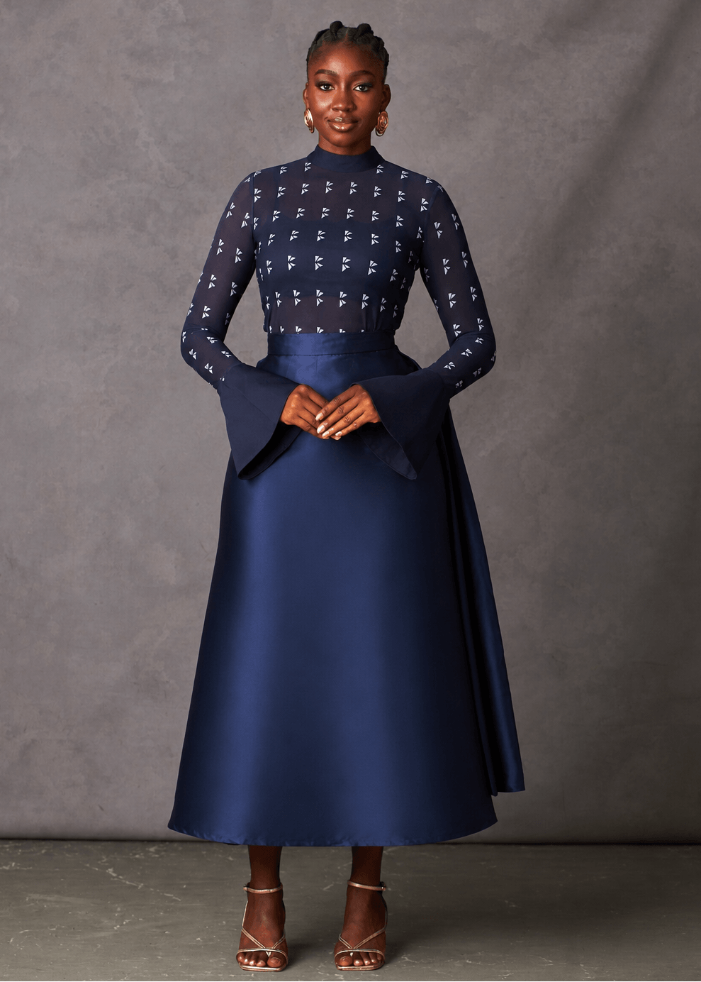 Kwelaku Shirts & Blouses Navy / 8 Kwelaku Monogram K-Blouse